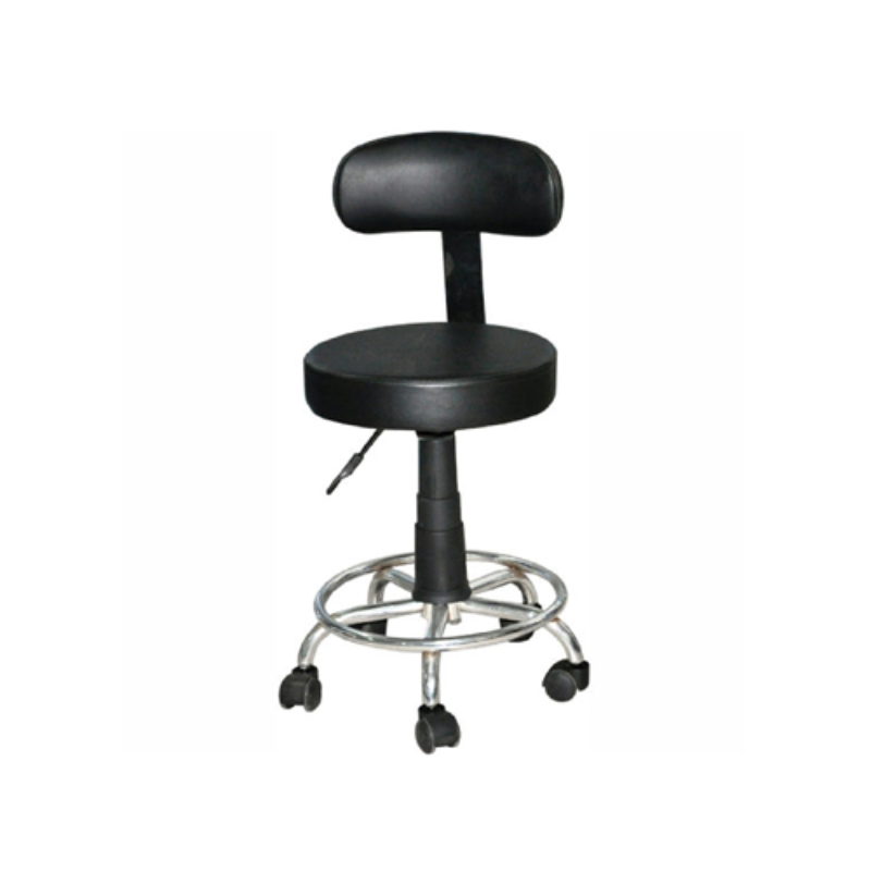 TABOURET ROULANT A DOSSIER NOIR