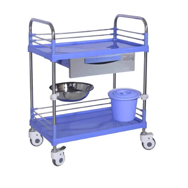 Chariot à instrument en inox à 2 plateaux ABS