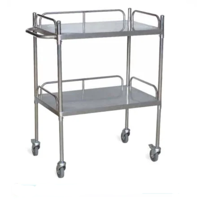 GUERIDON EN INOX 2 PLATEAUX