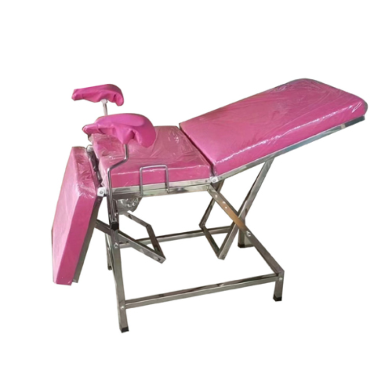 TABLE D'EXAMEN GYNECO EN INOX EN ROSE