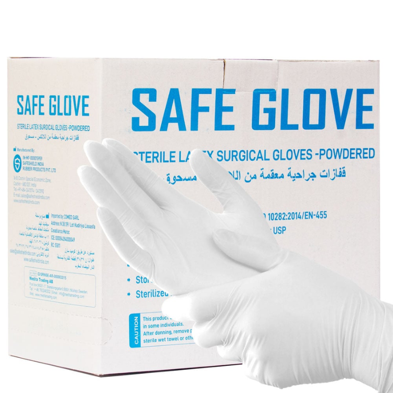 Gants de chirurgie stériles en latex poudrés